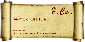 Henrik Csilla névjegykártya
